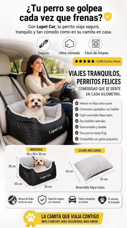 Lupet Car -Ponle fin al sufrimiento de tu perrito en el carro