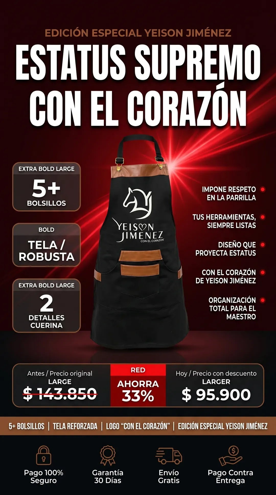 Delantal Profesional BBQ Yeison Jimenez