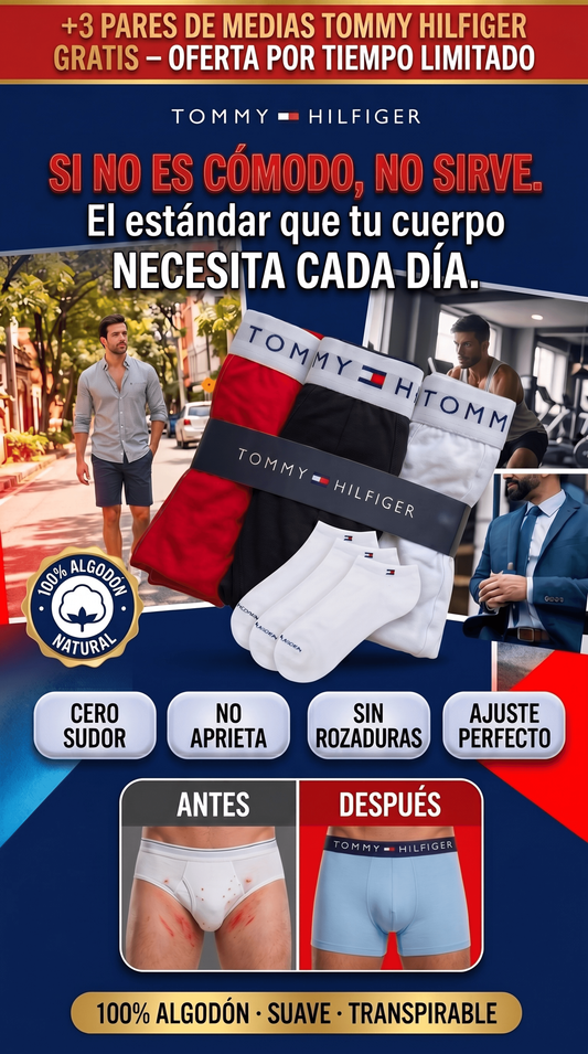 Boxers Tommy Hilfiger + 3 Pares de medias Tommy GRATIS